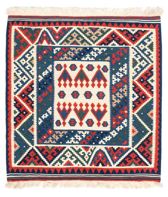 Kelim tapijt - Oosters vierkant  - 117 x 102 cm - donkerblauw