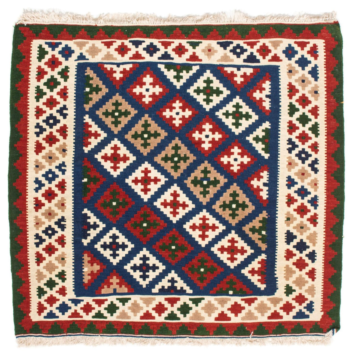 Kelim tapijt - Oosters vierkant  - 103 x 100 cm - donkerblauw