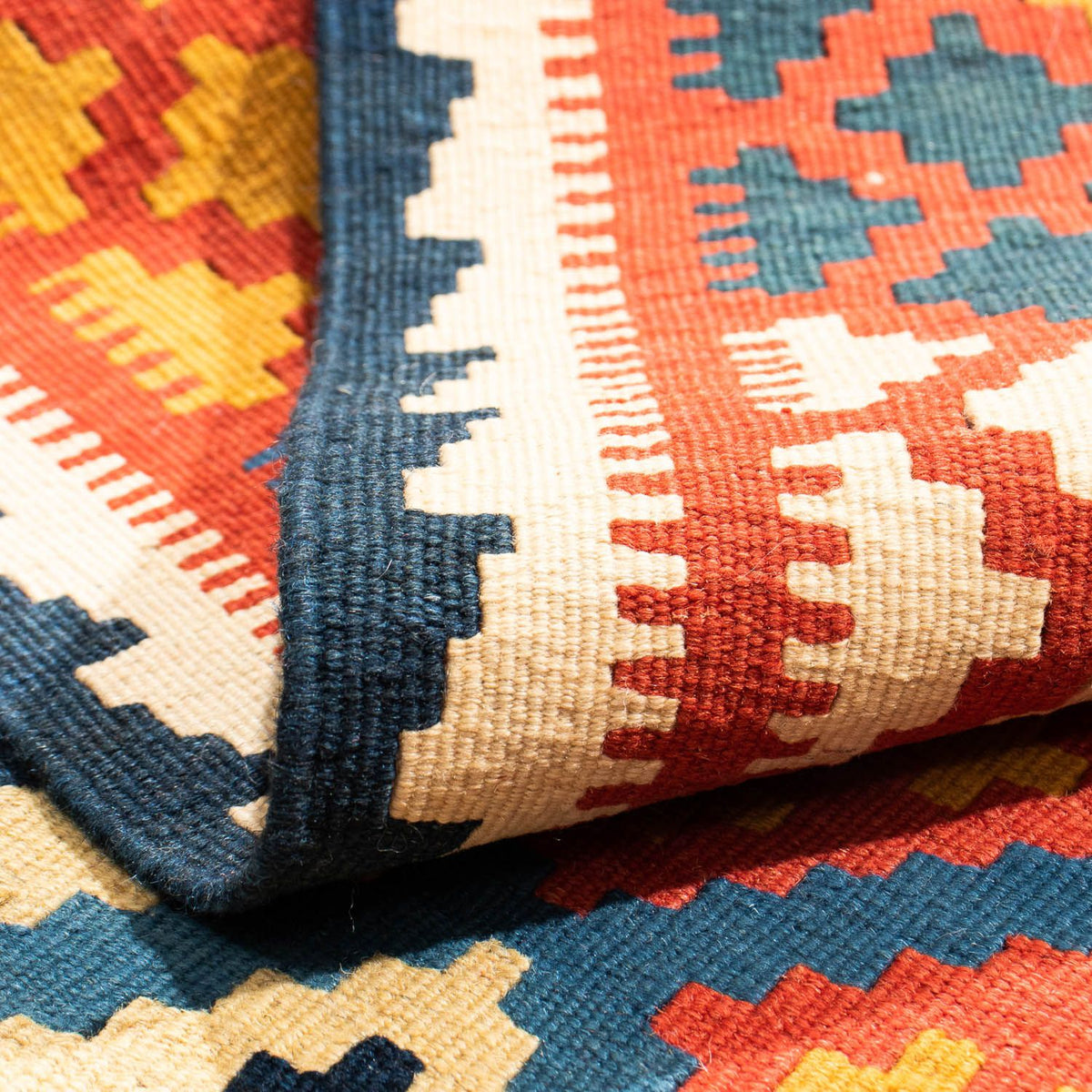 Kelim tapijt - Oosters vierkant  - 104 x 100 cm - donkerblauw