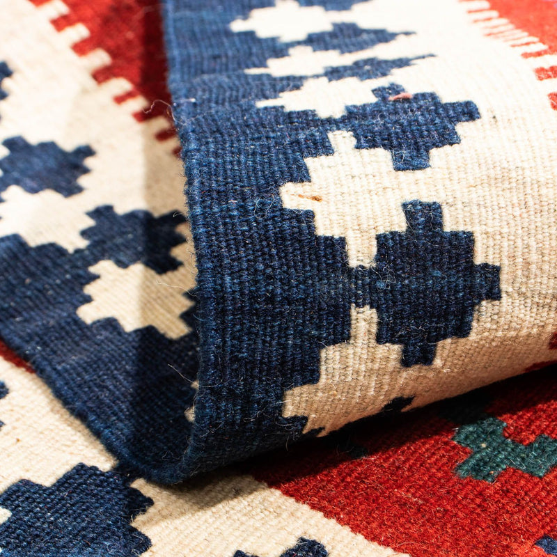 Kelim tapijt - Oosters vierkant  - 100 x 97 cm - donkerrood