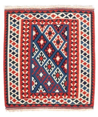 Kelim tapijt - Oosters vierkant  - 104 x 100 cm - donkerblauw