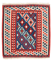 Kelim tapijt - Oosters vierkant  - 104 x 100 cm - donkerblauw