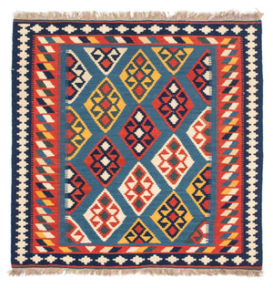 Kelim tapijt - Oosters vierkant  - 101 x 99 cm - donkerblauw