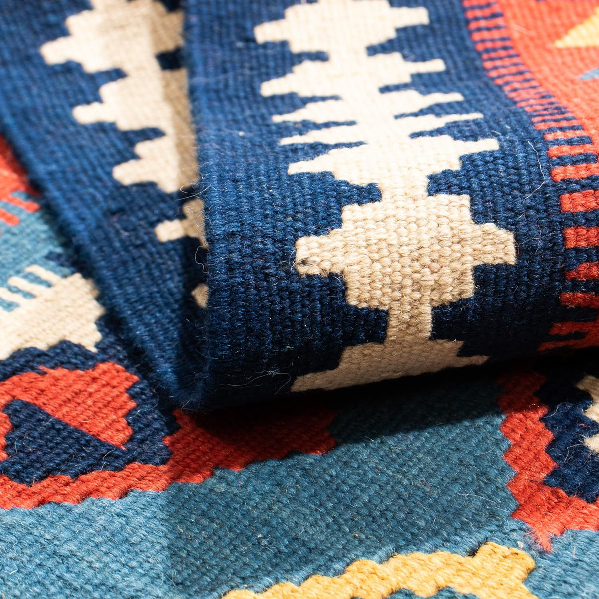 Kelim tapijt - Oosters vierkant  - 101 x 99 cm - donkerblauw