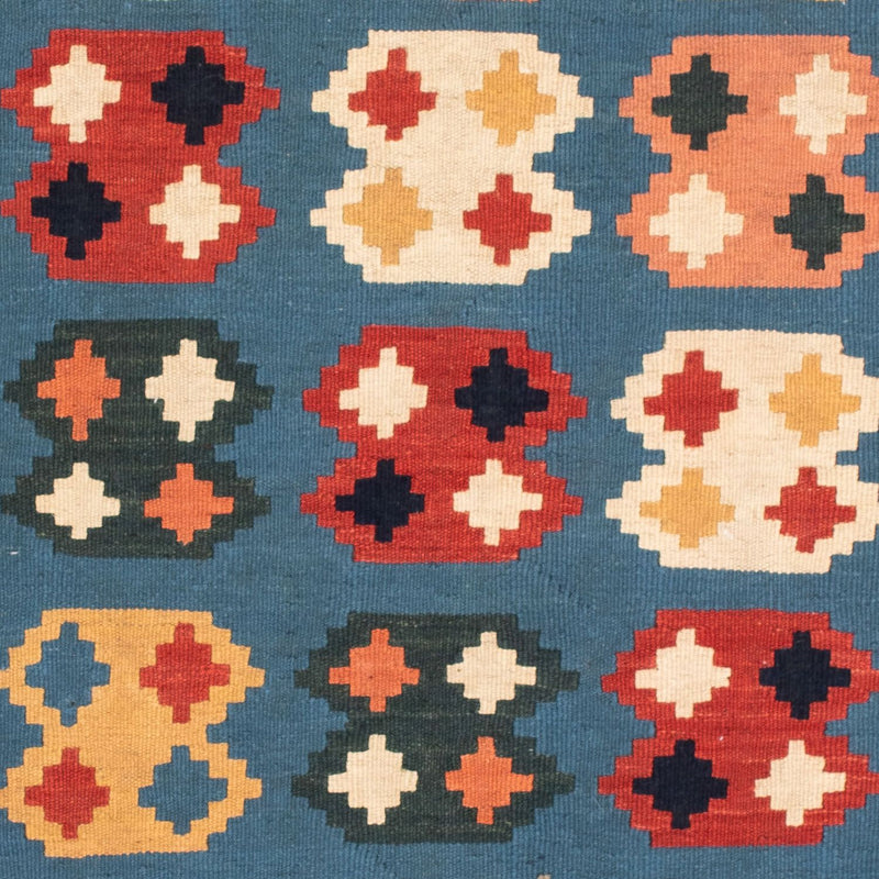 Kelim tapijt - Oosters vierkant  - 107 x 101 cm - zee blauw