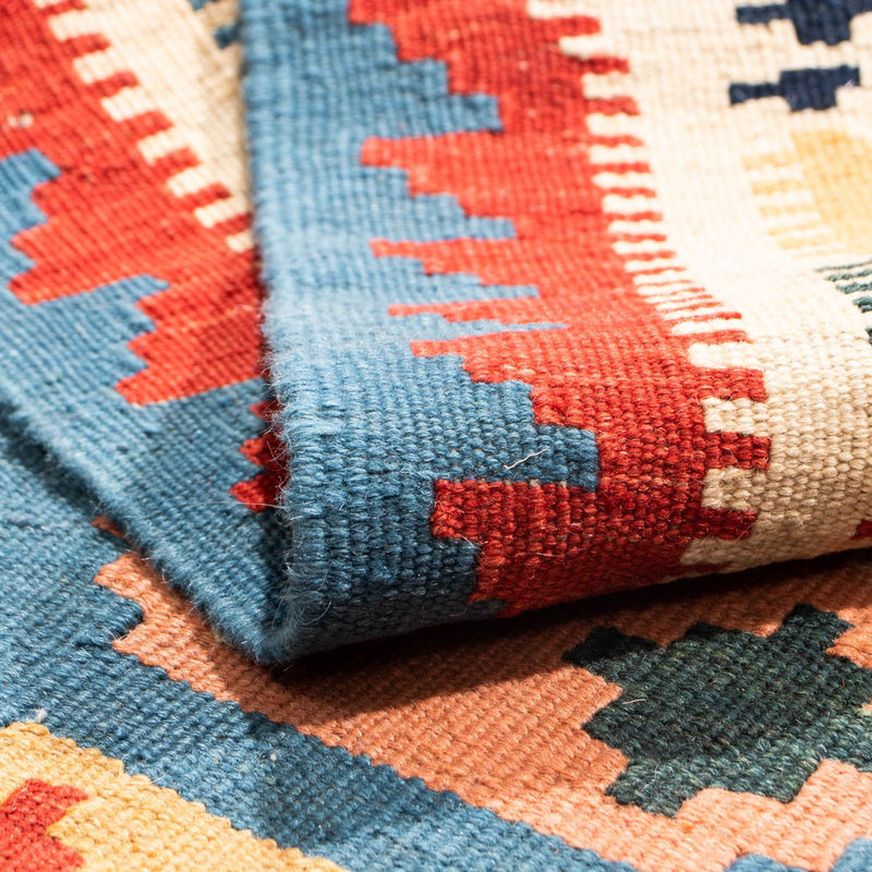 Kelim tapijt - Oosters vierkant  - 107 x 101 cm - zee blauw