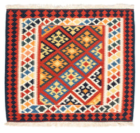 Kelim tapijt - Oosters vierkant  - 101 x 93 cm - donkerrood