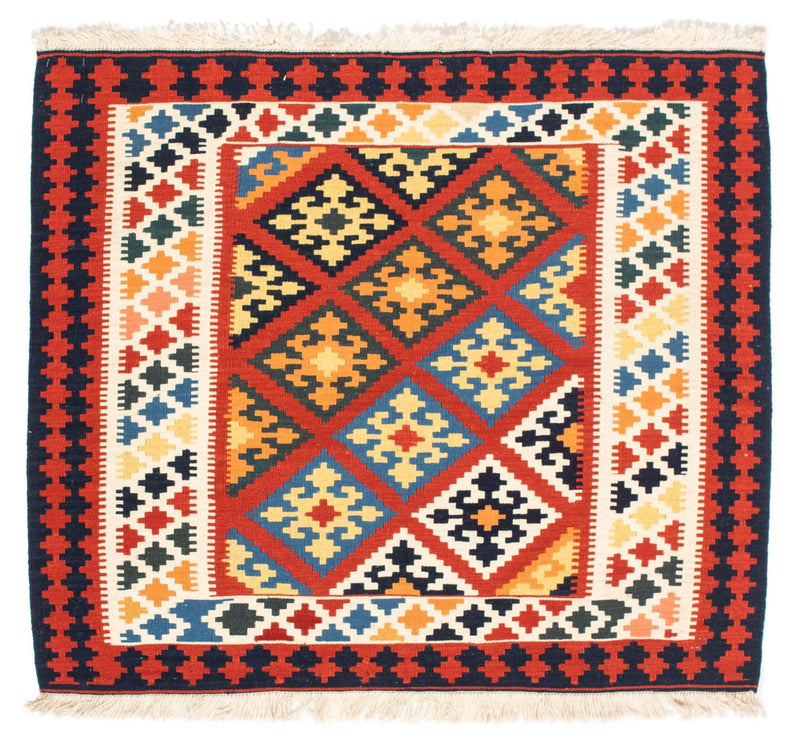 Kelim tapijt - Oosters vierkant  - 101 x 93 cm - donkerrood