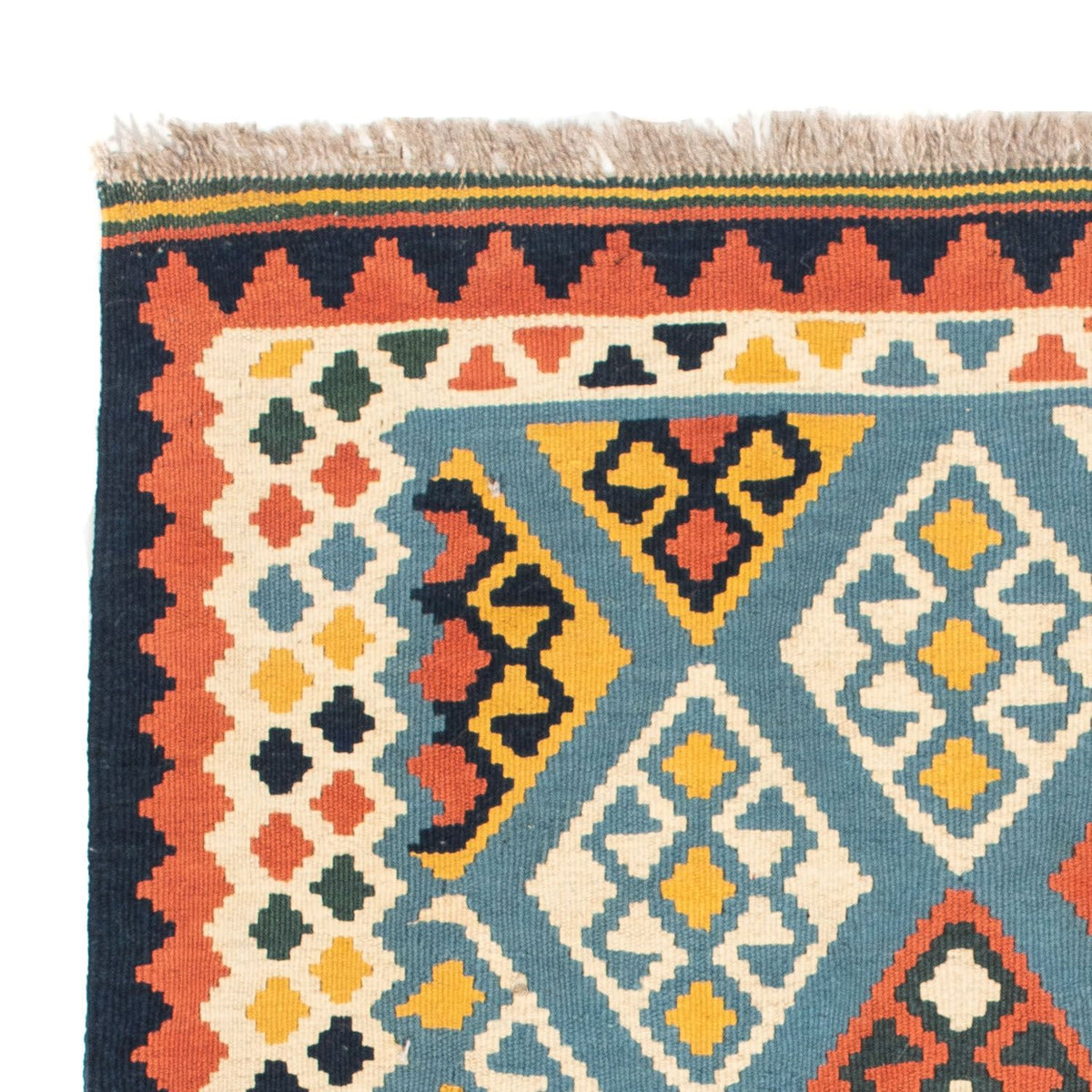 Kelim tapijt - Oosters vierkant  - 100 x 98 cm - lichtblauw