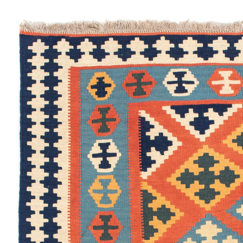 Kelim tapijt - Oosters vierkant  - 106 x 106 cm - oranje