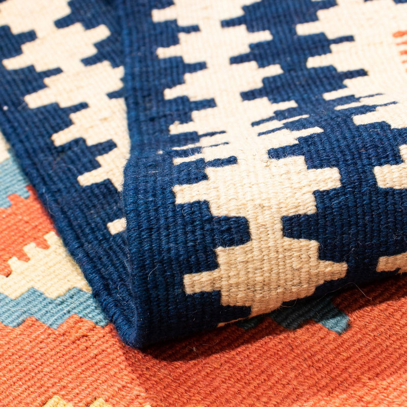 Kelim tapijt - Oosters vierkant  - 106 x 106 cm - oranje