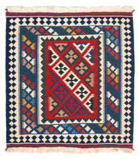 Kelim tapijt - Oosters vierkant  - 104 x 98 cm - blauw