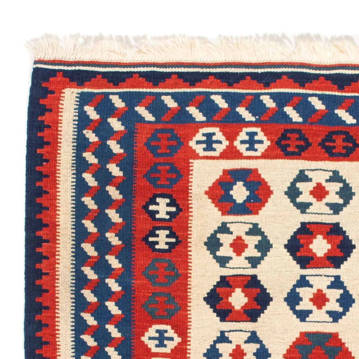 Kelim tapijt - Oosters vierkant  - 103 x 103 cm - beige