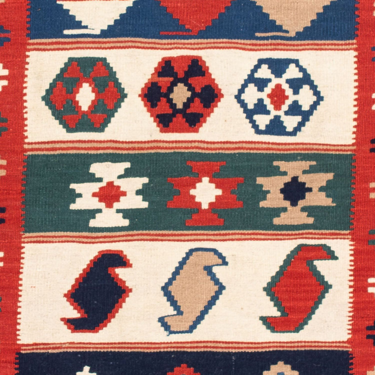 Kelim tapijt - Oosters vierkant  - 106 x 100 cm - veelkleurig