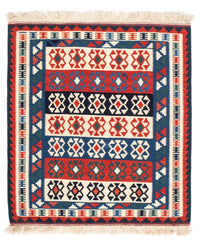 Kelim tapijt - Oosters vierkant  - 110 x 100 cm - blauw