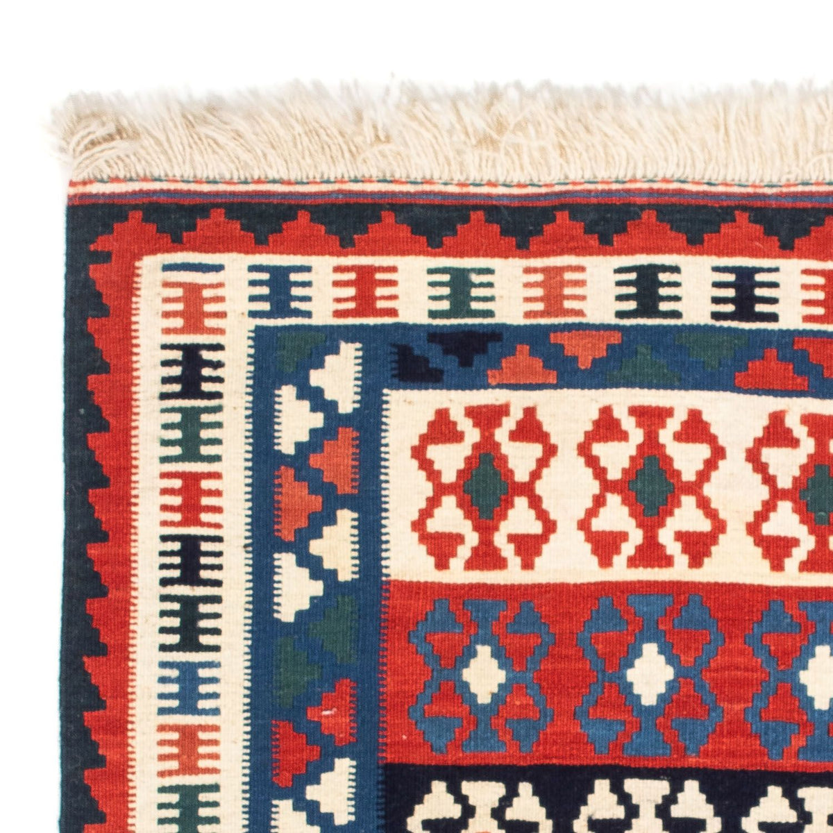 Kelim tapijt - Oosters vierkant  - 110 x 100 cm - blauw