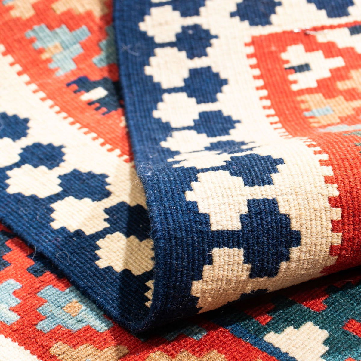 Kelim tapijt - Oosters vierkant  - 108 x 101 cm - rood