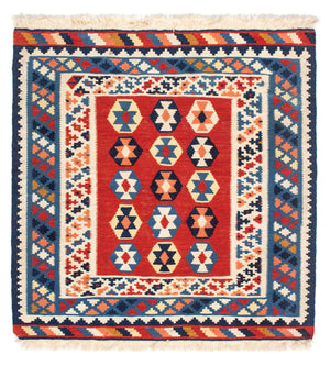 Kelim tapijt - Oosters vierkant  - 110 x 105 cm - blauw