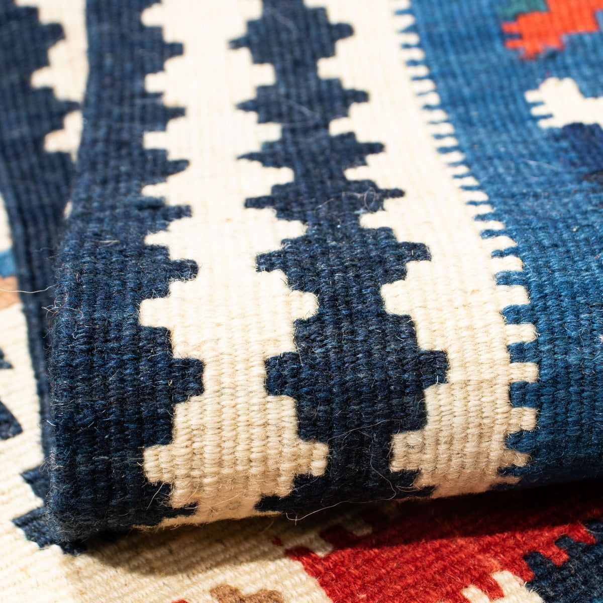 Kelim tapijt - Oosters vierkant  - 103 x 103 cm - blauw