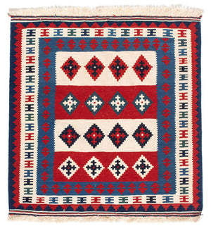 Kelim tapijt - Oosters vierkant  - 106 x 103 cm - blauw