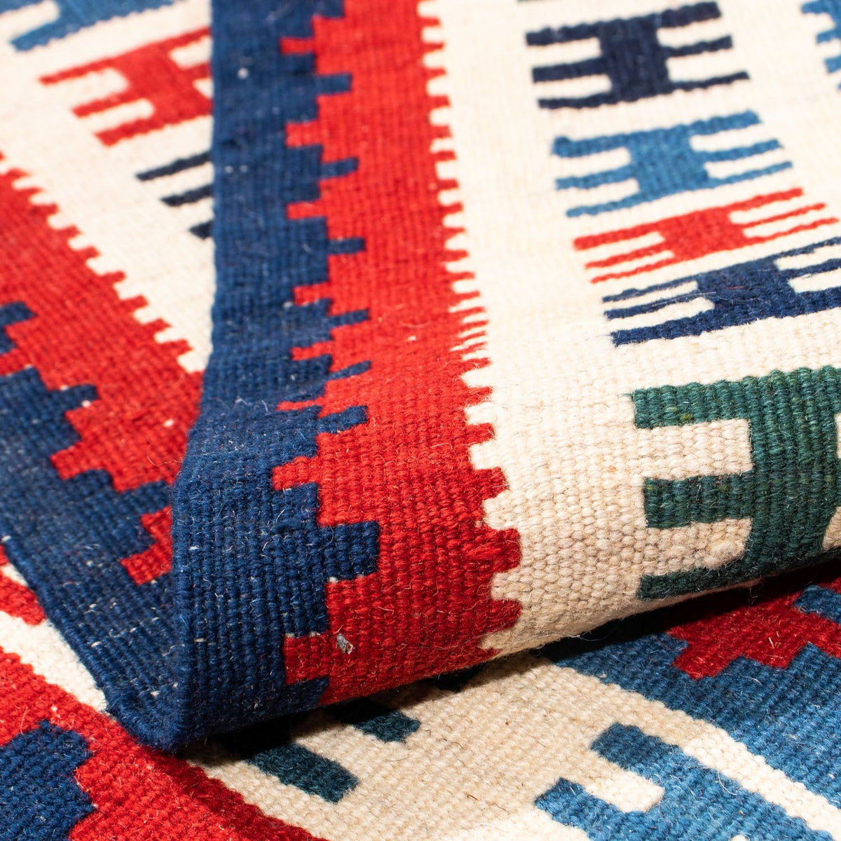 Kelim tapijt - Oosters vierkant  - 106 x 103 cm - blauw