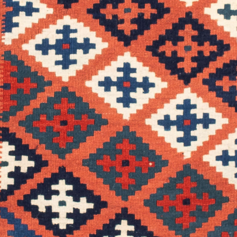 Kelim tapijt - Oosters vierkant  - 100 x 96 cm - blauw