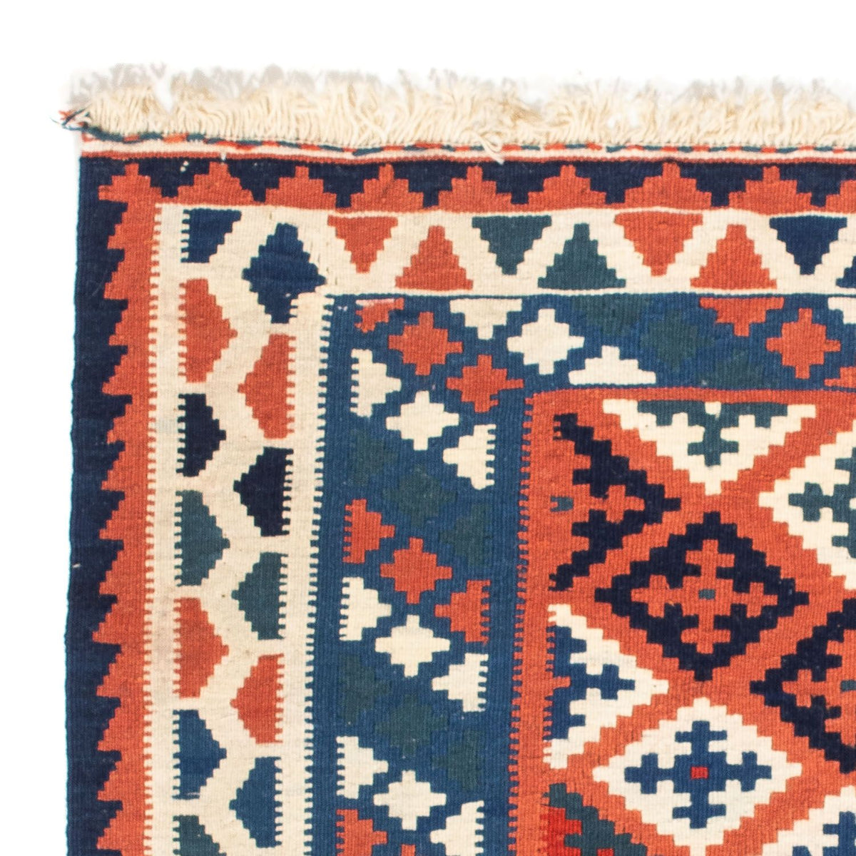 Kelim tapijt - Oosters vierkant  - 100 x 96 cm - blauw