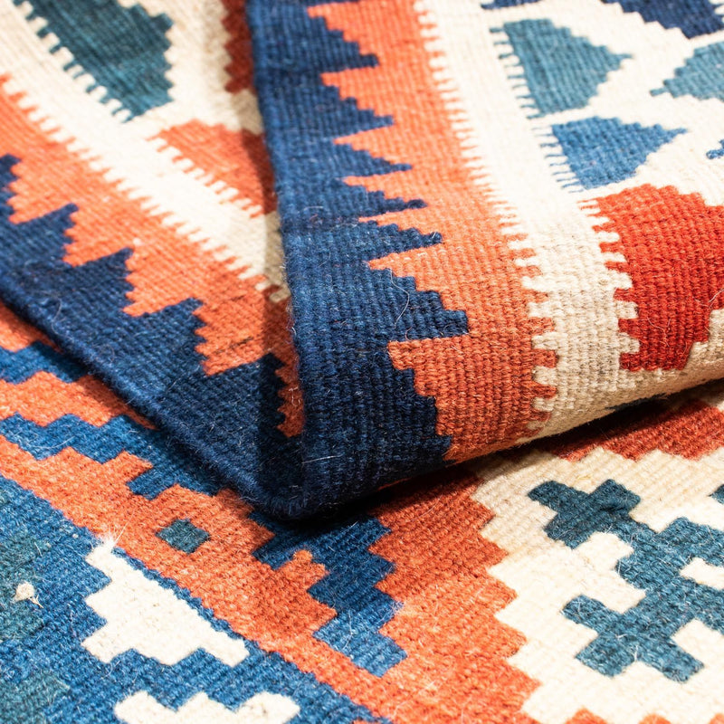 Kelim tapijt - Oosters vierkant  - 100 x 96 cm - blauw