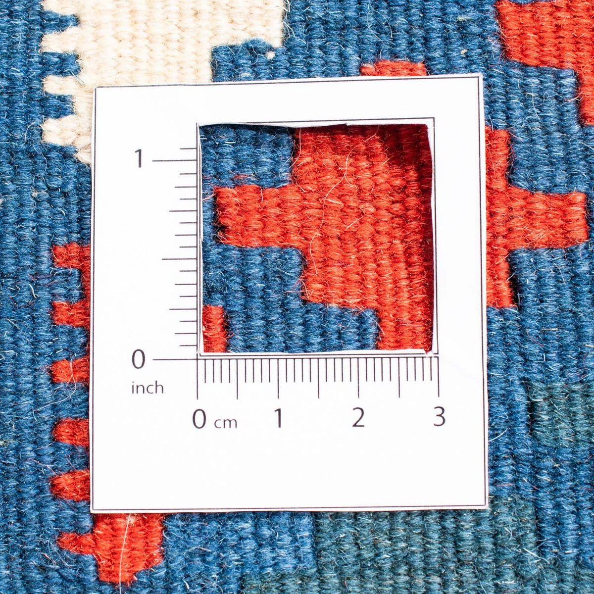 Kelim tapijt - Oosters vierkant  - 100 x 96 cm - blauw