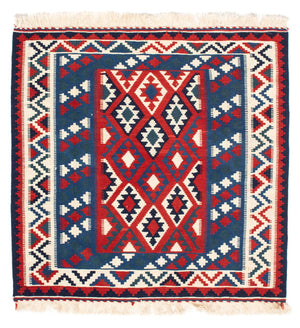 Kelim tapijt - Oosters vierkant  - 104 x 103 cm - donkerblauw