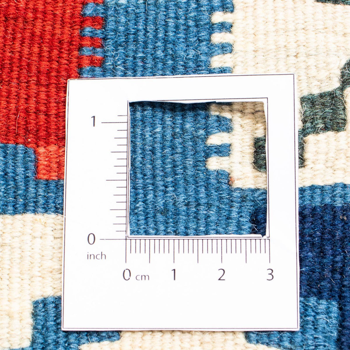 Kelim tapijt - Oosters vierkant  - 100 x 100 cm - blauw