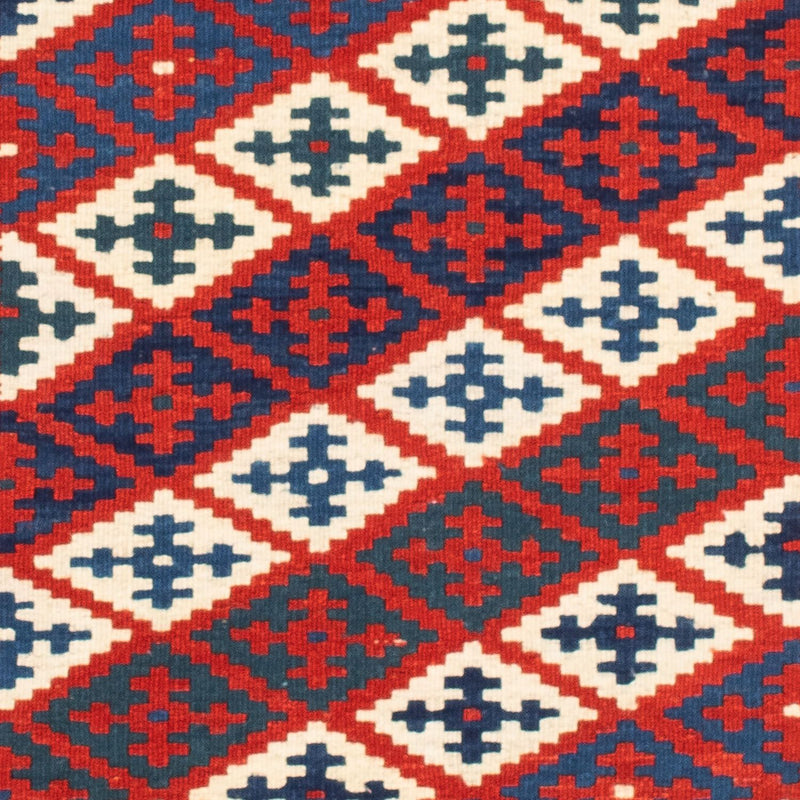 Kelim tapijt - Oosters vierkant  - 102 x 102 cm - donkerrood