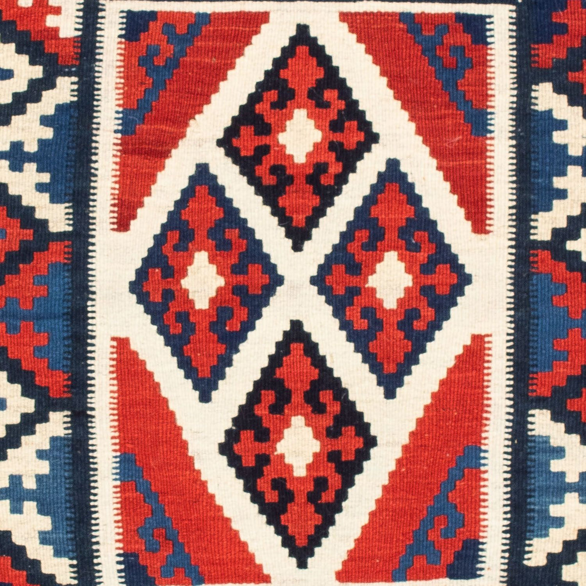 Kelim tapijt - Oosters vierkant  - 100 x 100 cm - rood