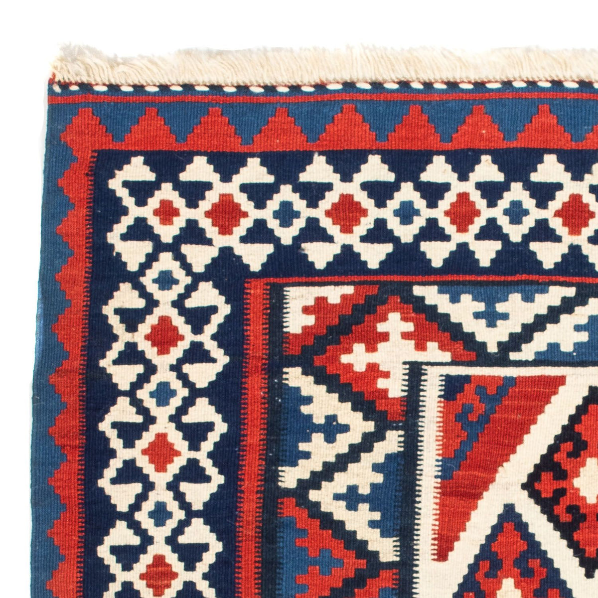 Kelim tapijt - Oosters vierkant  - 100 x 100 cm - rood