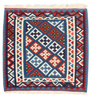 Kelim tapijt - Oosters vierkant  - 104 x 101 cm - blauw