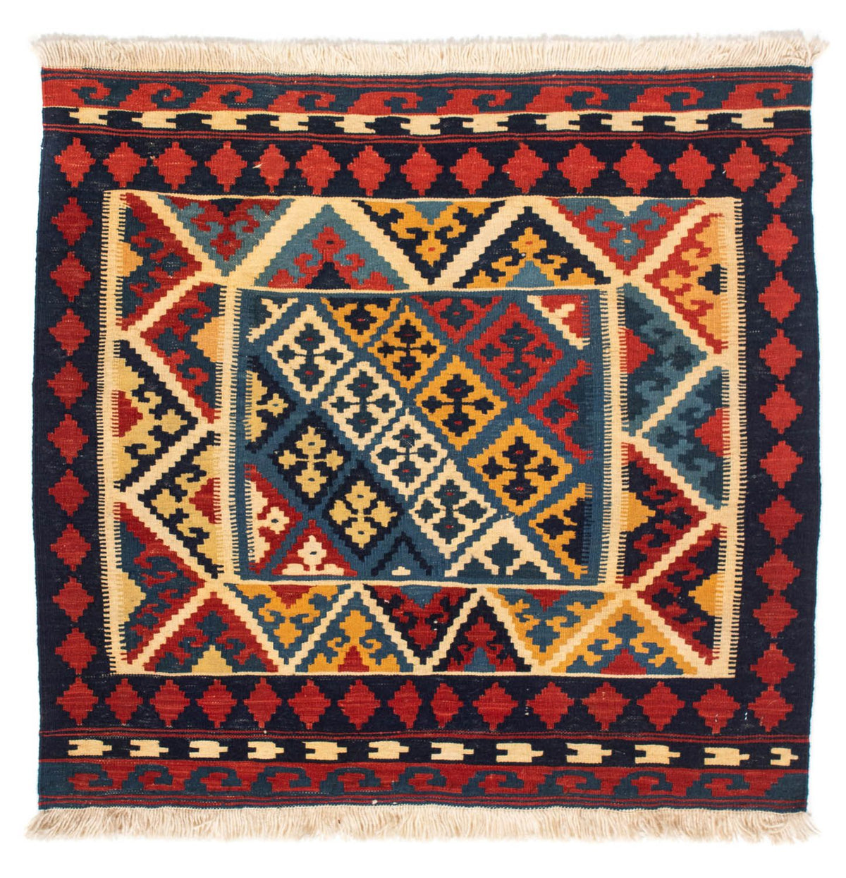 Kelim tapijt - Oosters vierkant  - 110 x 109 cm - rood