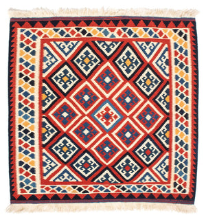 Kelim tapijt - Oosters vierkant  - 106 x 105 cm - rood