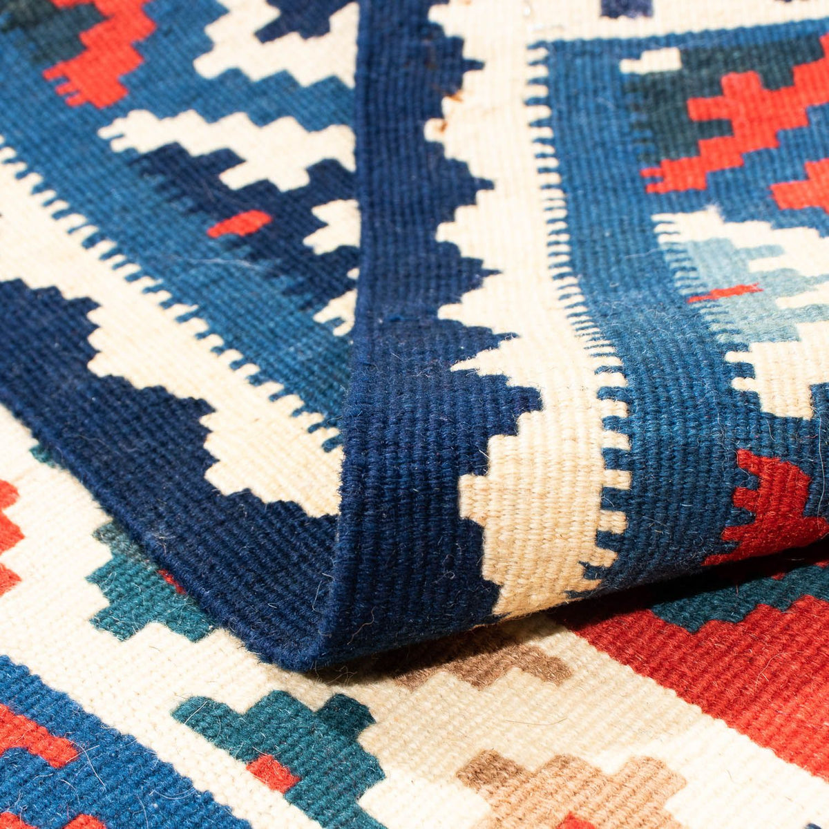 Kelim tapijt - Oosters vierkant  - 104 x 100 cm - donkerblauw