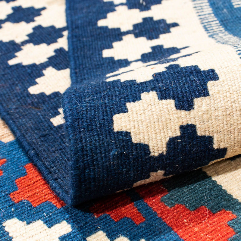 Kelim tapijt - Oosters vierkant  - 103 x 100 cm - donkerblauw