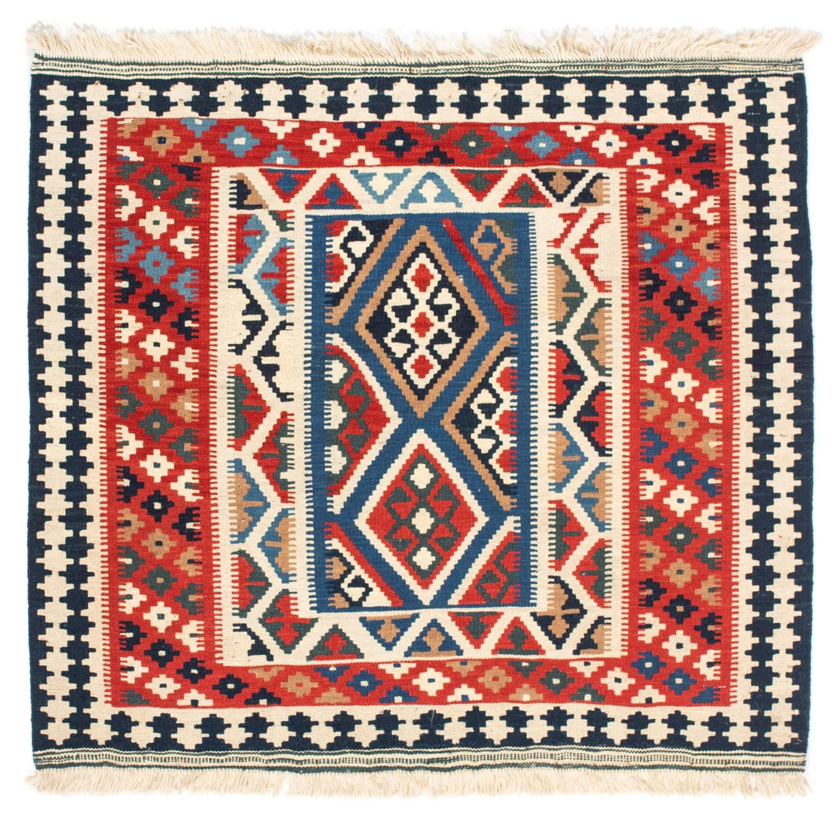 Kelim tapijt - Oosters vierkant  - 104 x 99 cm - rood