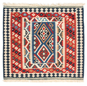 Kelim tapijt - Oosters vierkant  - 104 x 99 cm - rood