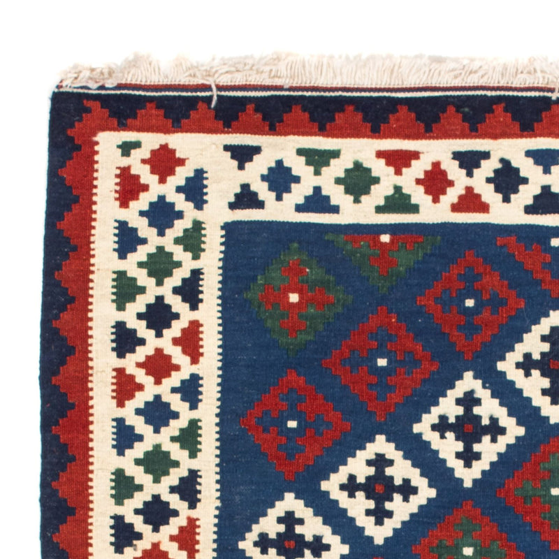 Kelim tapijt - Oosters vierkant  - 100 x 100 cm - donkerblauw