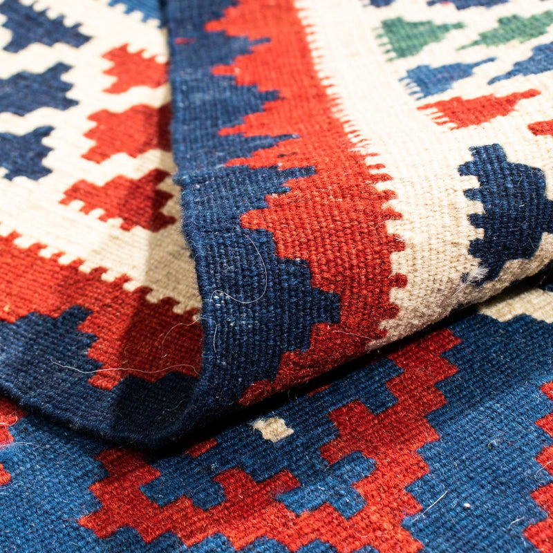 Kelim tapijt - Oosters vierkant  - 100 x 100 cm - donkerblauw