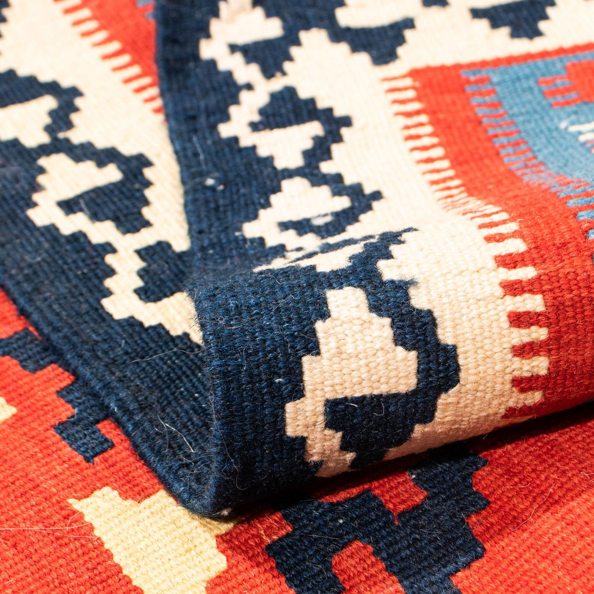 Kelim tapijt - Oosters vierkant  - 105 x 105 cm - rood