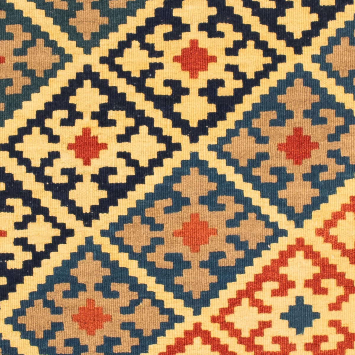 Kelim tapijt - Oosters vierkant  - 106 x 102 cm - goud