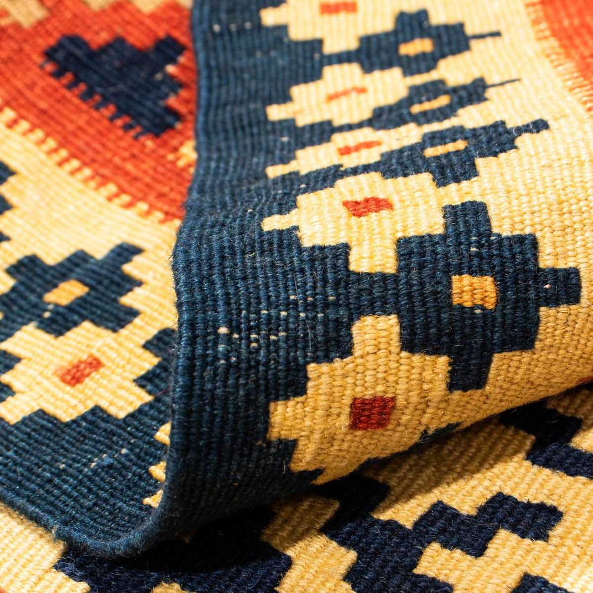 Kelim tapijt - Oosters vierkant  - 106 x 102 cm - goud