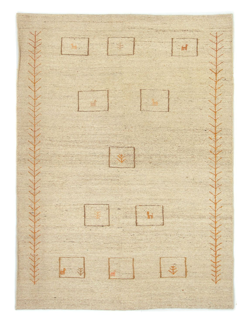 Gabbeh tapijt - Perzisch - 188 x 139 cm - beige
