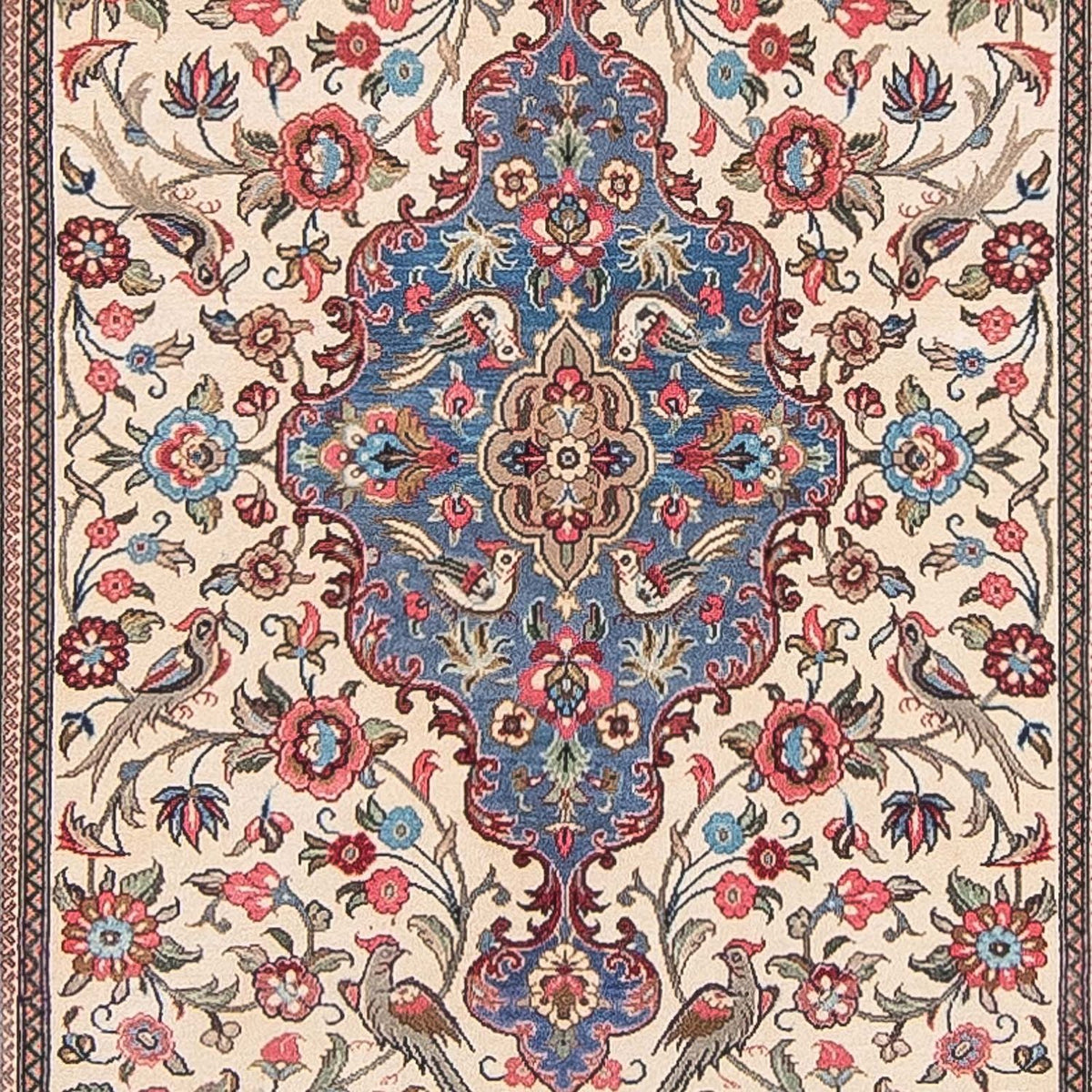 Loper Perzisch tapijt - Tabriz - 143 x 105 cm - beige