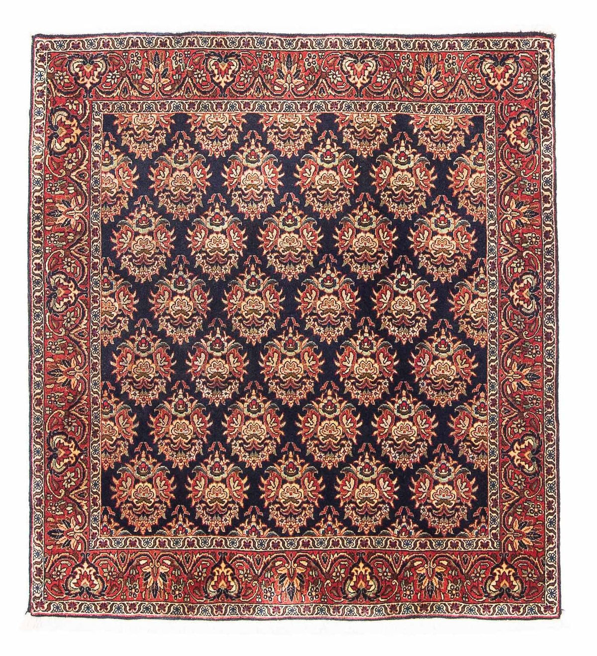 Perzisch tapijt - Bijar vierkant  - 107 x 103 cm - donkerblauw
