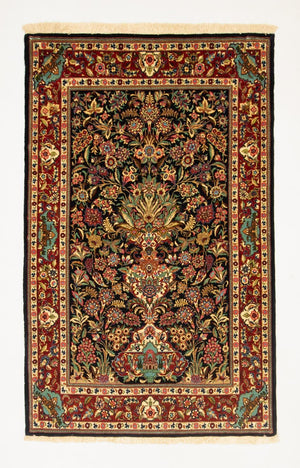 Perzisch tapijt - Ghom - 161 x 101 cm - zwart